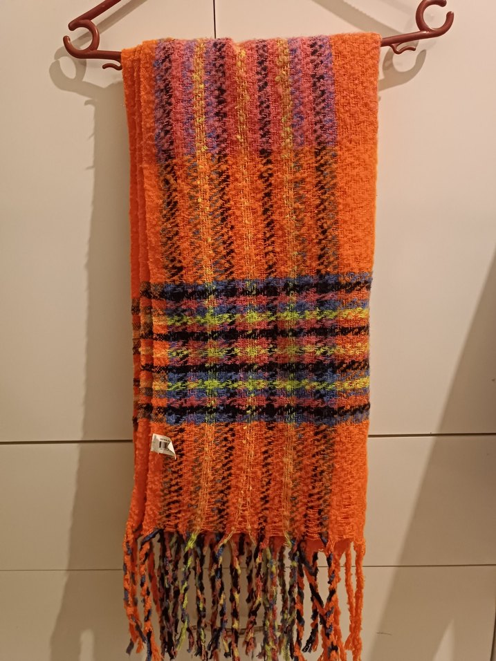 Renkli Örgü Bohem Kadın Şalı - Görsel 2