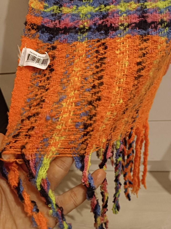 Renkli Örgü Bohem Kadın Şalı - Görsel 4