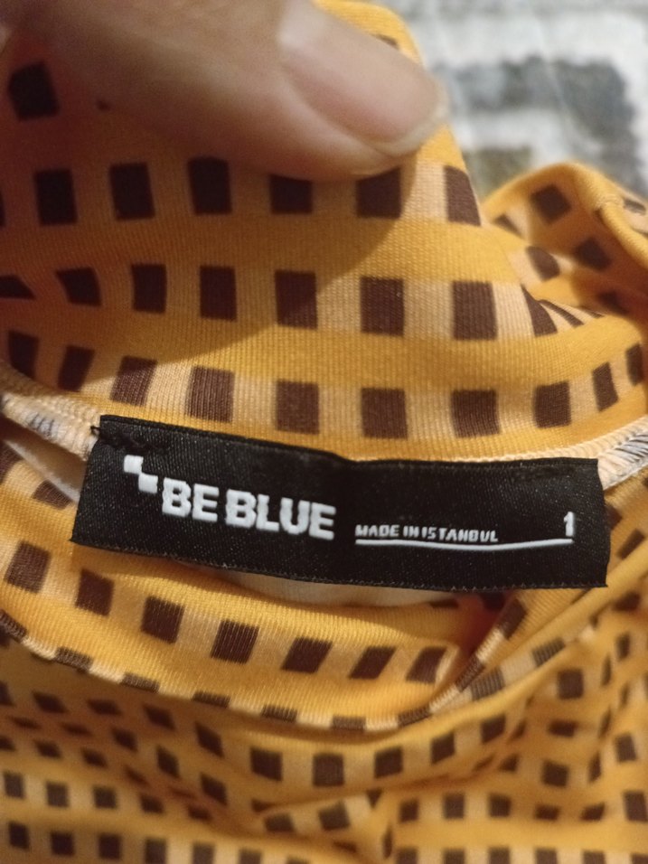 Be blue Puantiyeli Yüksek Yakalı Kadın Bluz - Görsel 3