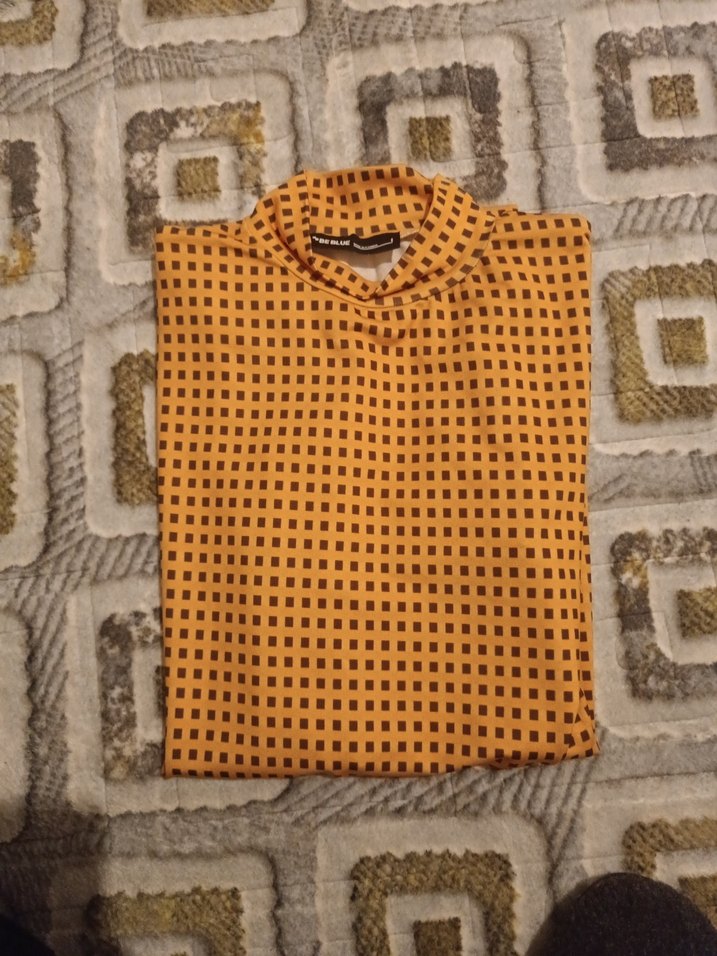 Be blue Puantiyeli Yüksek Yakalı Kadın Bluz - Görsel 2