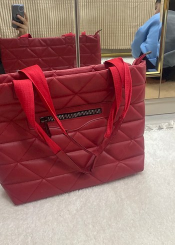 Kırmızı Fermuarlı Kadın Çanta - Görsel 3