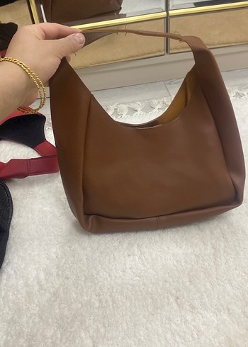 Kahverengi Deri Kadın Omuz Çantası - Görsel 2