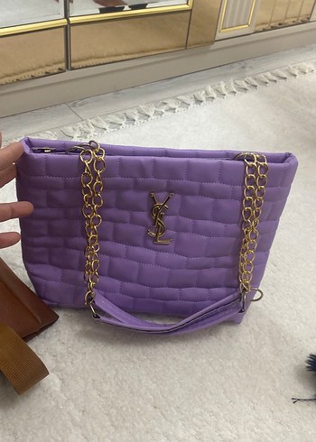 Zincir Detaylı Mor Kadın Çanta - Görsel 2