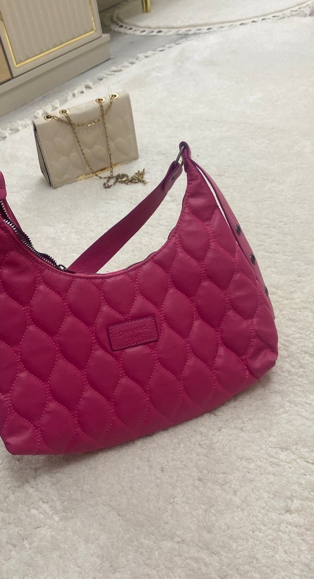 Tokalı Parlak Pembe Kadın Çanta - Görsel 2