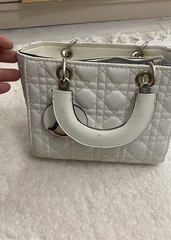 Beyaz Deri Kadın Çanta Fermuarlı - Görsel 3