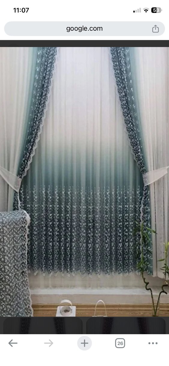 Beyaz Mavi Batik Desenli Perde 
4 metre eni sık pile - Görsel 2