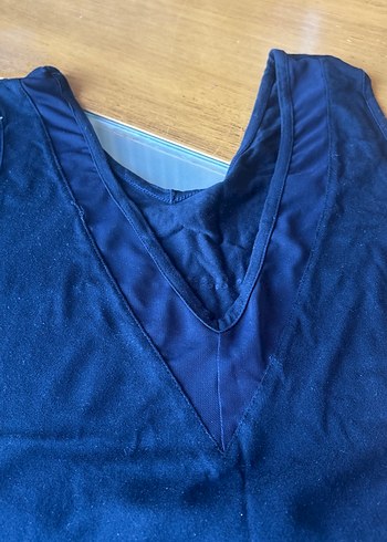 Aqua takım alt üst dantel detaylı Lacivert Mini Denim Şort - Görsel 5