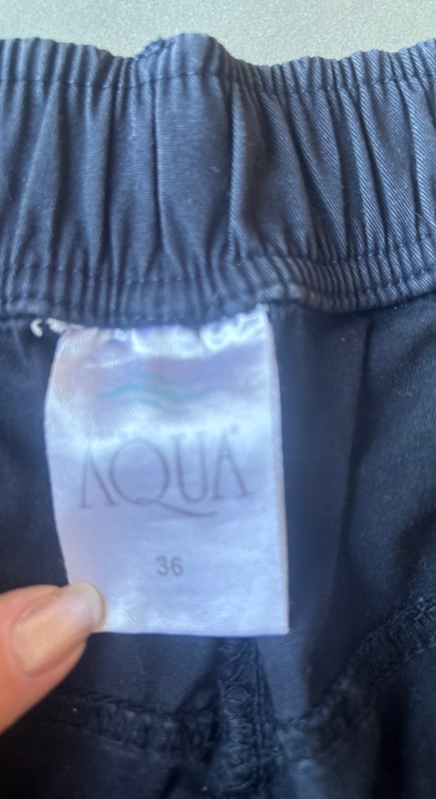 Aqua takım alt üst dantel detaylı Lacivert Mini Denim Şort - Görsel 3