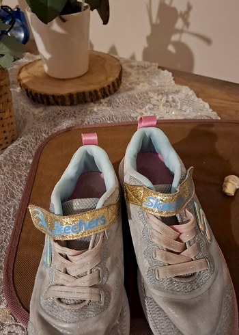 31 Beden gri Renk Skechers Kız Çocuk Gri Spor Ayakkabı