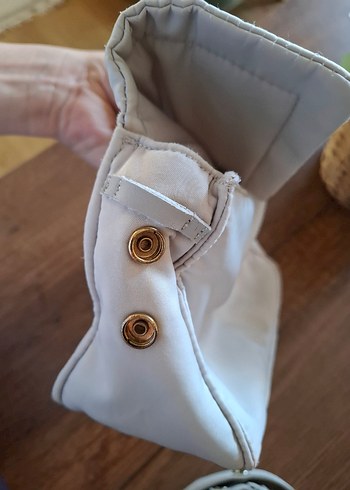 Beyaz Kemer Detaylı Keten Kadın Çanta - Görsel 11