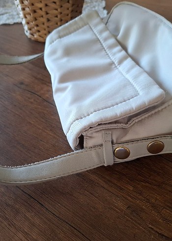 Beyaz Kemer Detaylı Keten Kadın Çanta - Görsel 14