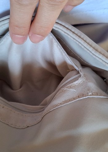 Beyaz Kemer Detaylı Keten Kadın Çanta - Görsel 8