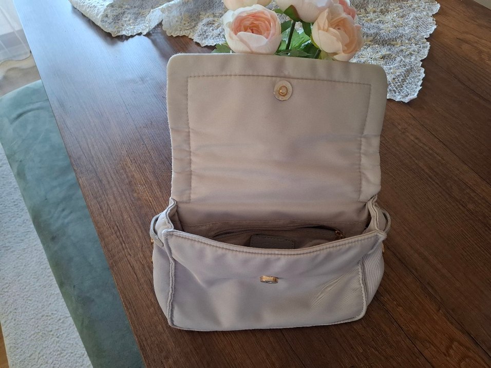 Beyaz Kemer Detaylı Keten Kadın Çanta - Görsel 5