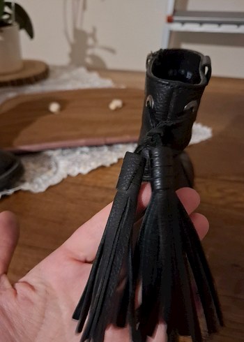 Tanca Siyah Deri Tokalı Biker Kadın Bot - Görsel 10