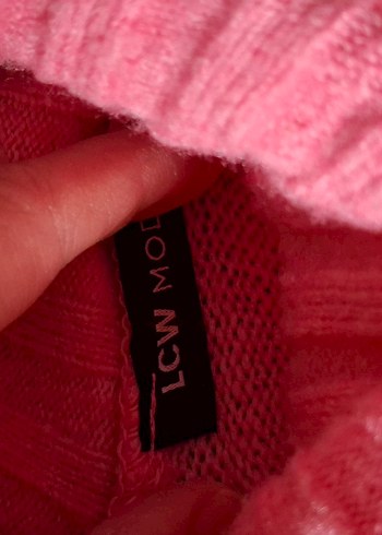 Pembe Kadın Yün Boğazlı Kazak - Görsel 7