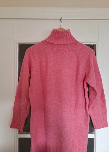 Pembe Kadın Yün Boğazlı Kazak - Görsel 5