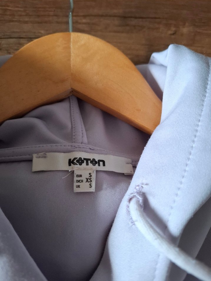 Kadın Gri Kapüşonlu Sweatshirt Rahat Kesim - Görsel 4