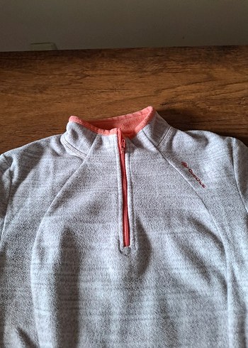 Kadın Gri Fermuarlı Yüksek Yakalı Sweatshirt