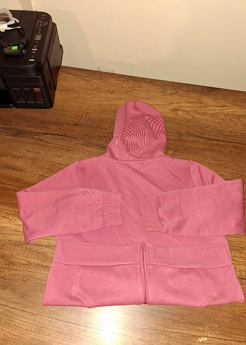 LC Waikiki Kız Çocuk Kapüşonlu Fermuarlı Pembe Sweatshirt