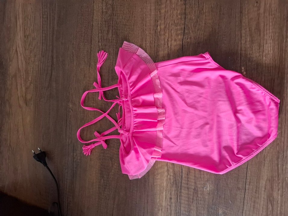 Pembe Askılı Kız Çocuk Mayo - Görsel 2