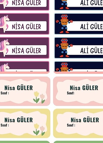 İsimli Okul Etiketi