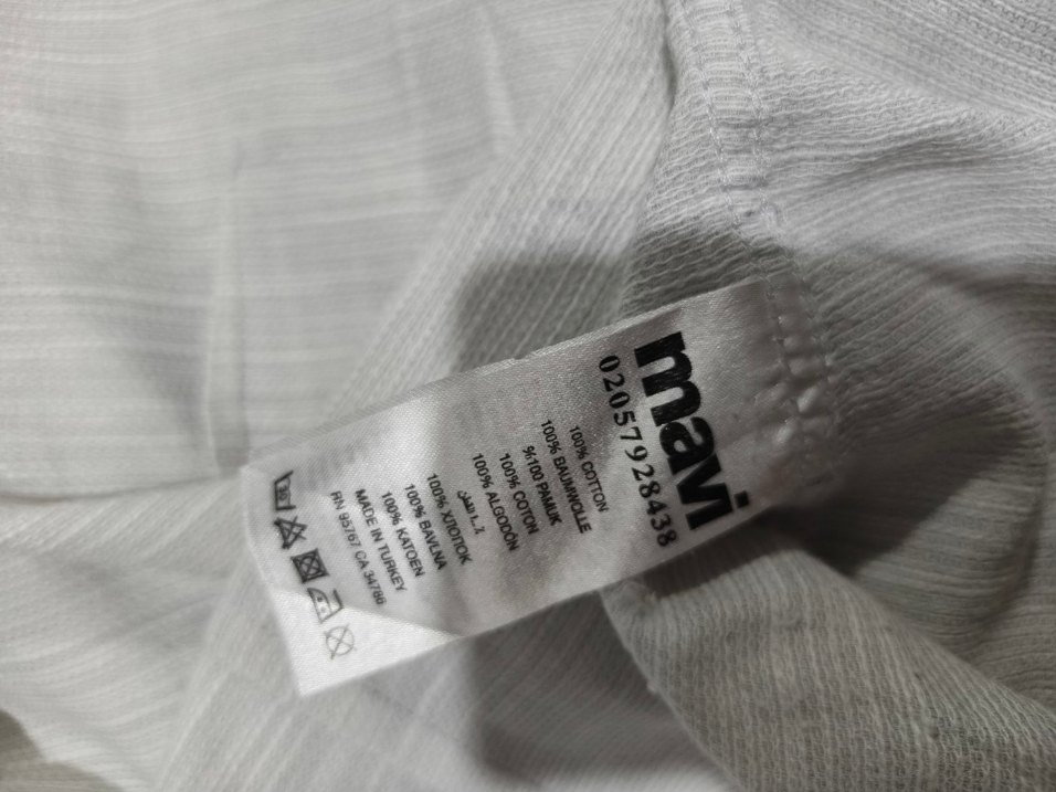 Erkek Beyaz Keten Gömlek Uzun Kollu mavi - Görsel 3