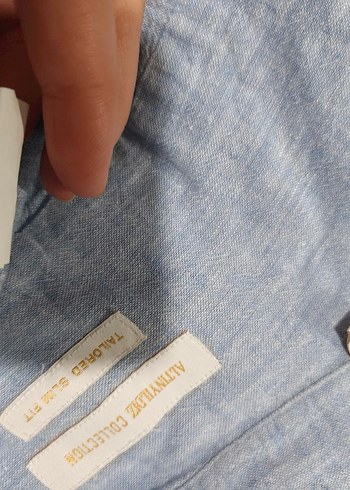 Gri Keten Erkek Gömlek Uzun Kollu - Görsel 5