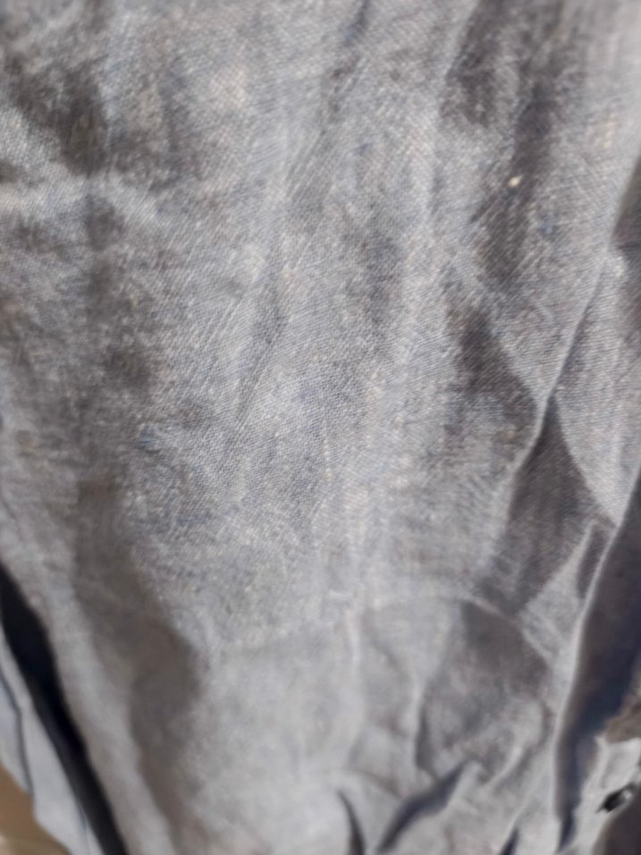 Gri Keten Erkek Gömlek Uzun Kollu - Görsel 2