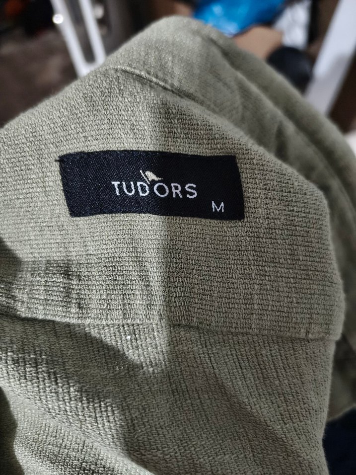 Erkek Keten müslin kumaşhaki Gömlek Tudors - Görsel 2