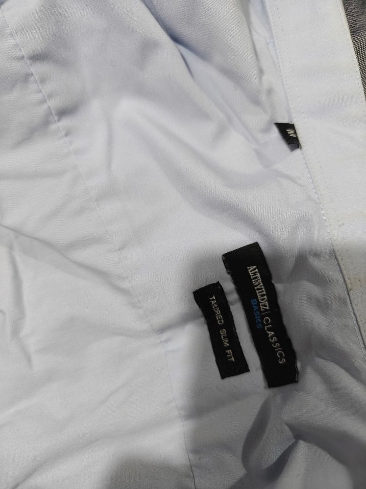 Mavi Keten Erkek Gömlek - Görsel 5