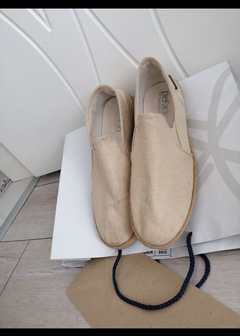 Bej erkek Dolgu Topuk Espadril - Görsel 2