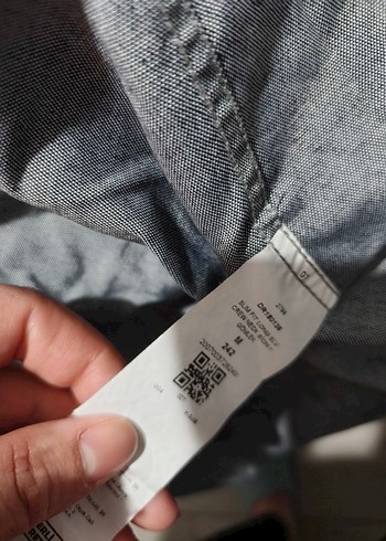 Gri Uzun Kollu Keten Erkek Gömlek Tudors m beden - Görsel 3