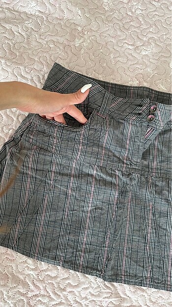 40 Beden gri Renk Mini Etek