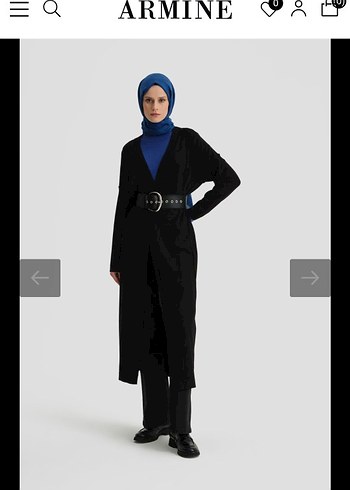 Siyah Uzun Kollu Salaş Uzun hırka - Görsel 6