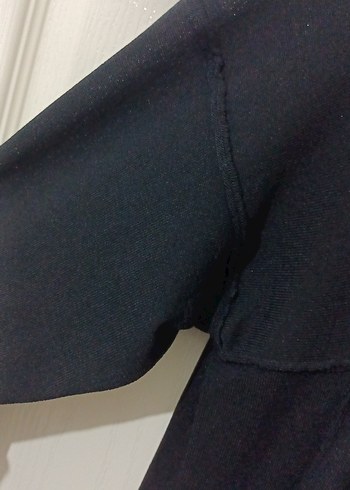 Siyah Uzun Kollu Salaş Uzun hırka - Görsel 3