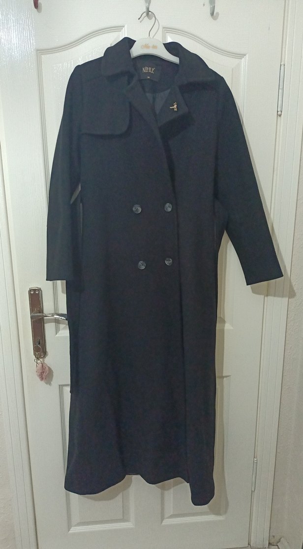 Kemerli Siyah Uzun Kaban - Görsel 3