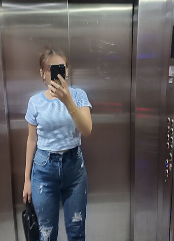 Yırtık mom Jean 