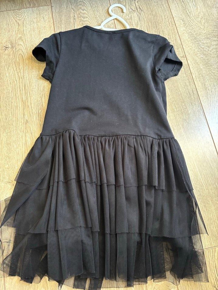 Kız Çocuk Tütülü Siyah Elbise - Görsel 5