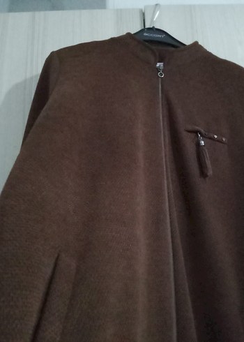 Düz Kahverengi Kadın Uzun Palto - Görsel 10