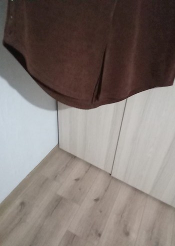 Düz Kahverengi Kadın Uzun Palto - Görsel 11