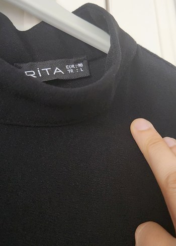 l Beden siyah Renk Siyah Uzun Kollu krep kumas kalem elbise
