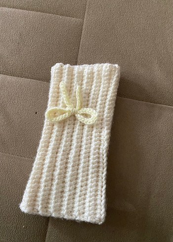 Beyaz Örgü Kadın Eldiven - Görsel 3