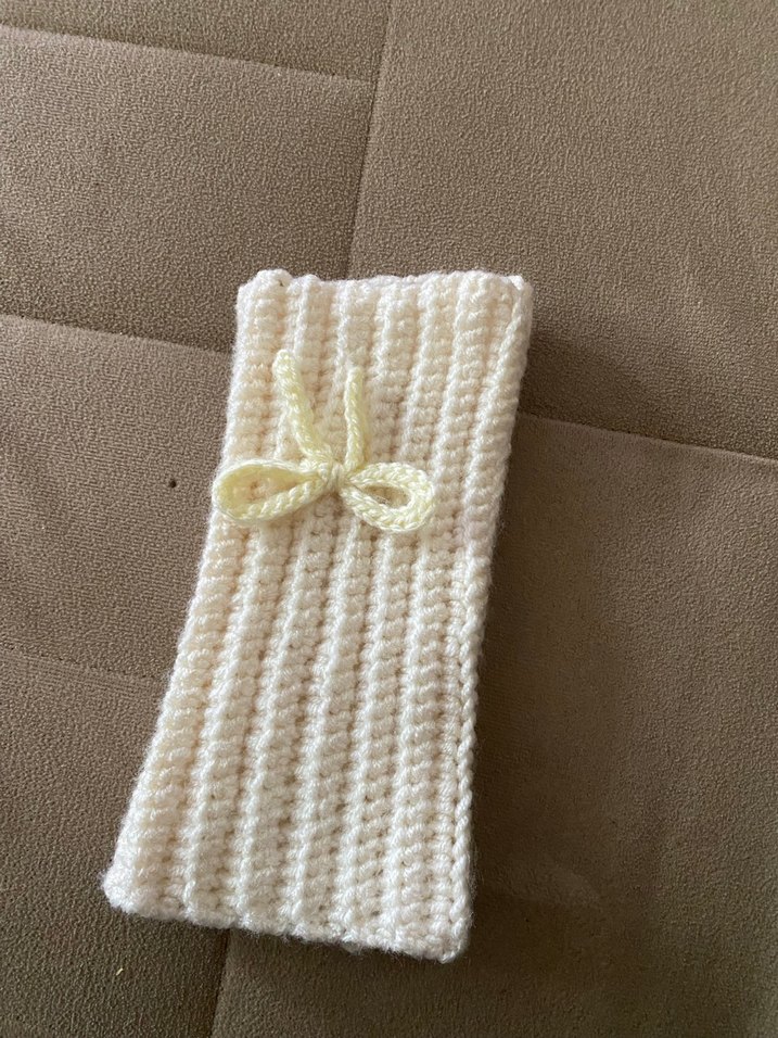 Beyaz Örgü Kadın Eldiven - Görsel 3