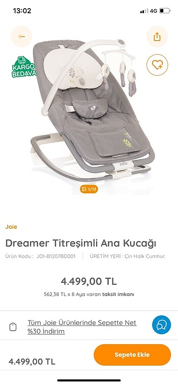 Joie dreamer ana kucağı