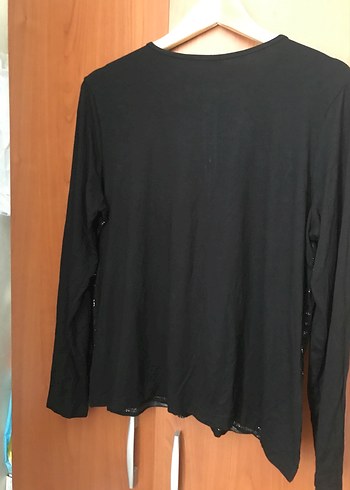 xxl Beden siyah Renk Uzun Kollu Siyah Düğmeli Bayan bluz