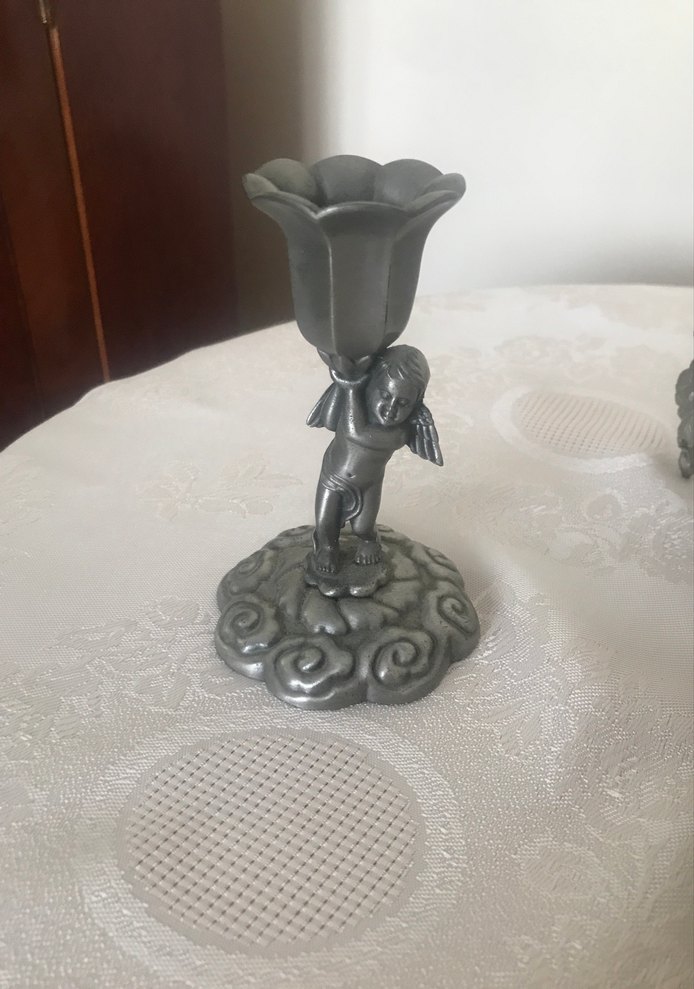 Eski zaman antik gümüş şekerlik şamdanlar mumluk - Görsel 4