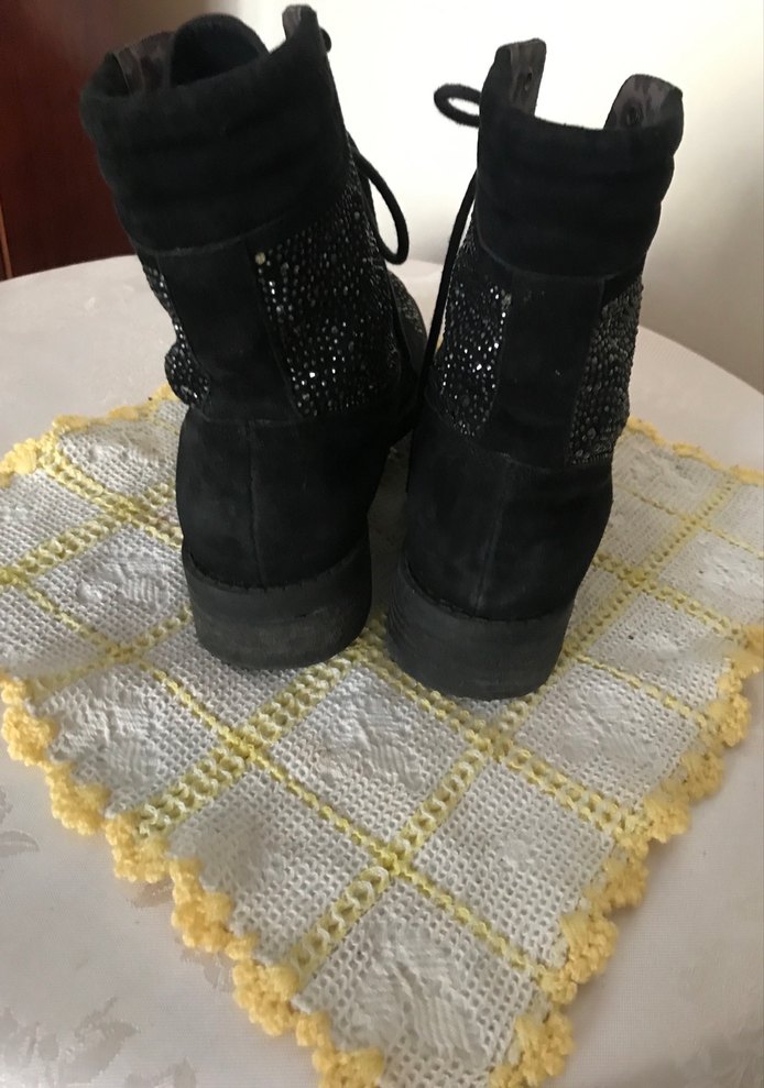 Siyah Payetli süet KadınBot - Görsel 2