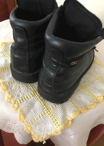 Siyah deri Erkek Bağcıklı  kışlık bot - Görsel 5