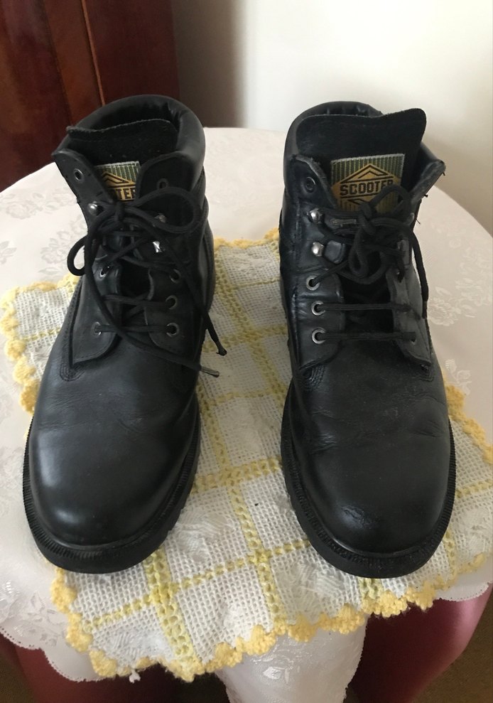 Siyah deri Erkek Bağcıklı  kışlık bot - Görsel 2