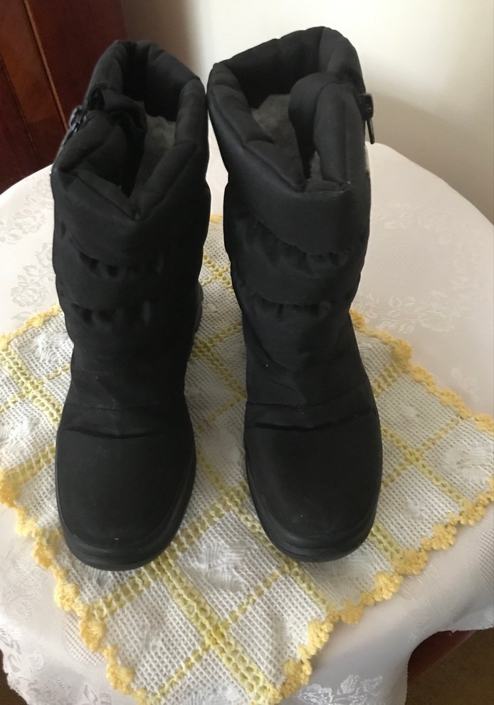 Siyah Kadın kar Çizmesi yandan fermuarlı - Görsel 2
